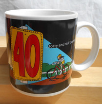 APPLAUSE MUG CUP BIRTHDAY 40 FORTY AND STILL PUSHING BICYLE RIDING #27016 - $19.79