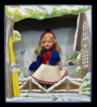 Vintage Doll Composition 6&quot; Red White Blue Felt Outfit Skirt Blonde Conf... - $372.79 MXN