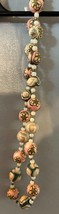 Cloisonne Necklace Vintage Pink-Cream-Green Colors - £26.57 GBP