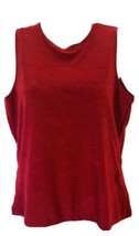 Suzanne Lawrence Womens Petites Medium Red Round Neck Sleeveless Career Top - $12.99