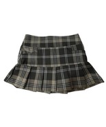 Sirens Vintage Y2K Micro Mini Skirt Sz S Brown Plaid Pleated Made USA Pr... - $28.66