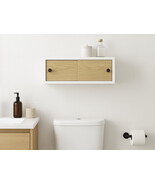 Canadian Made Contemporary Floating Shelf with Sliding Doors, Small Wall... - $249.00