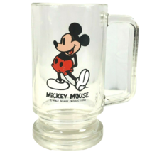 Mickey Mouse Vintage Handled Glass Beer Mug Pedestal Walt Disney Product... - £21.68 GBP