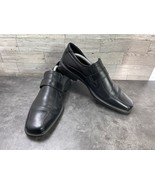 Ecco Loafers Men  11.5 M Jersey Shoes Black Leather Slip On Strap Bicycl... - $47.29 CAD
