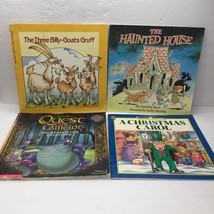 Lot 4 Kids Books Quest Camelot 3 Billy-Goats Gruff Haunted House Christmas Carol - £15.92 GBP