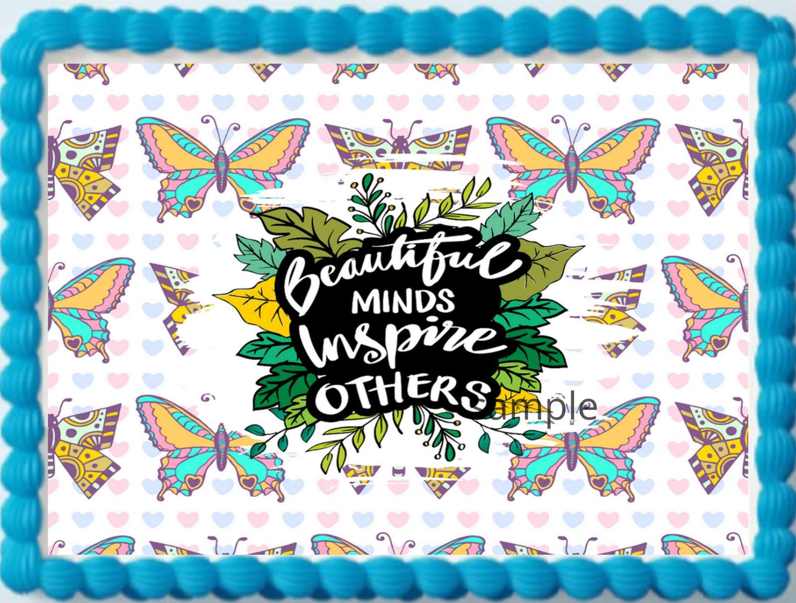 Butterfly Butterflies Image Birthday Inspirational Quote Cake Topper Dec... - $9.47