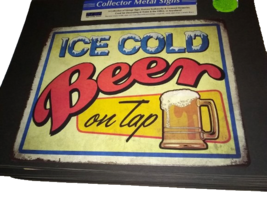 Ice Cold Beer On Tap Retro Metal Sign Man Cave Garage Bar 12&quot; X 15&quot; - £10.57 GBP