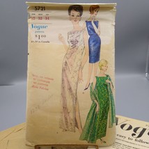 Vintage Sewing PATTERN Vogue Patterns 5721, Womens 1962 Evening Gown Dress with - $50.31