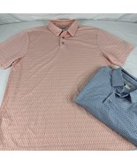 Lot Of 2 PGA Tour Polo Shirt Men L Blue Geometric Fit Pro Series Short S... - $444.12 MXN