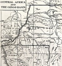 Map The Congo Basin Central Africa 1890 Victorian Stanley In Africa DWAA2A - £23.50 GBP