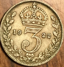 1922 UK GB GREAT BRITAIN SILVER THREEPENCE COIN - £3.10 GBP