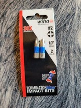 Wiha Tools Terminator Blue Impact Bits #2 Phillips 2pc. 1.0in / 25mm - £6.84 GBP