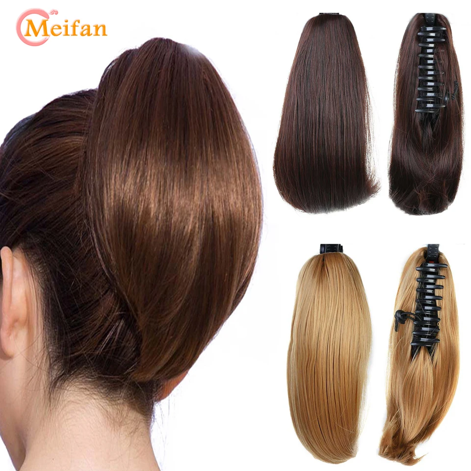 MEIFAN Synthetic Claw Ponytail Clip in Hair Tail Extensions Straight Pon... - £11.12 GBP+