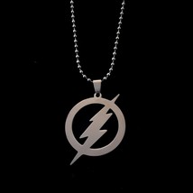 FLASH Lightning Bolt Pendant Necklace Super Hero Jewelry Mens Necklace DC - £14.84 GBP