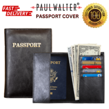 100% Pure Leather Plain Passport Cover ID Holder Passport Wallet - £7.25 GBP