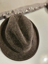 Rein Haar Hats Womens Wool Felt Fedora Trenker Medium Brown 7 1/8 Vtg 40s - £90.55 GBP