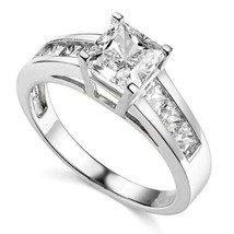 2.5Ct Princesse Coupe Simulé Fiançailles Diamant Bague Mariage or Blanc Plaqué - £114.36 GBP