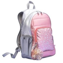 More Than Magic 16.5&quot; Kids&#39; School Backpack Rose Gold with Silver Star Print - £11.98 GBP