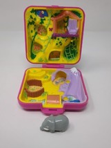 Vintage 1989 Polly Pocket Wild Zoo World With Elephant Bluebird Compact 1980s - $19.79