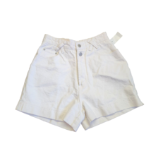 Vintage Nuovo Short Shorts 9/10 White High Rise Button Stonewash Slim Hi... - $24.99