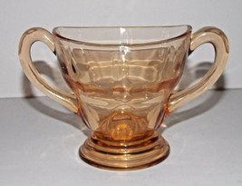 Vintage New Martinsville Moondrops Amber Depression Sugar Bowl 3in Tall Pedestal - £7.98 GBP