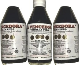 3 X La Vencedora Mexican Vanilla Pure Extract 3 Glass 8.45oz Bottles Mexico - £25.54 GBP