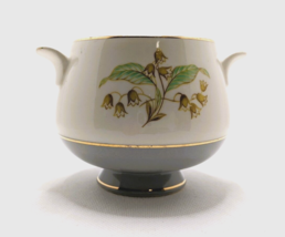 Homer Laughlin Lily of Valley Cavalier Eggshell Sugar Bowl Gold Trim 1953-1966 - £14.11 GBP