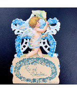 Antique Victorian Valentine Die Cut 3D Tiered  Ornate Catching Butterfly... - £9.74 GBP