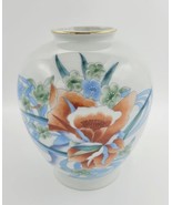 Vintage Hand Decorated &quot;Flora&quot; 8&quot; Vase w/ Gilded Rim Takahashi San Franc... - $470.22 MXN