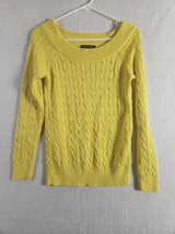 Lauren Ralph Lauren Yellow Cable Knit Sweater S Cotton Blend - $24.68