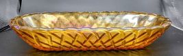 Indiana carnival glass marigold color basket weave pattern celery dish. EUC. - £15.75 GBP