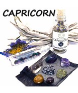 CAPRICORN Zodiac Gift Set - Roller Bottle + Crystals + Incense Astrology... - £32.85 GBP