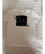 True Religion Youth Kids Black Box Logo White T Shirt Size 7 - $398.96 MXN