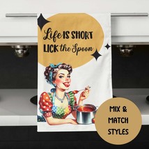 Retro Funny Kitchen Tea Towel 50s Housewife Quote Baking Gift for Food L... - €25,49 EUR