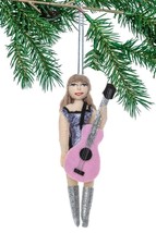 TAYLOR SWIFT Figurine Pink Guitar Hand Made Wool Felt Silk Road Bazaar - £24.47 GBP