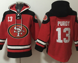 Brock Purdy #13 Scarlet Uniform Lace-Up Pullover Jersey Hoodie - $75.99