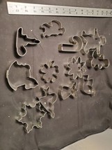 Lot of 12 Vintage Metal COOKIE CUTTERS Various Occasions Rocking Horse, Candle - $11.40