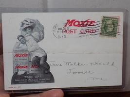 Vintage 1910 Drink Moxie Used Postcard with 10 Boxes delivered Credit Memo - $44.55