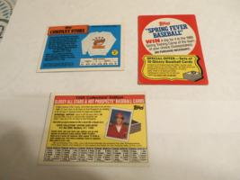 1989 Topps 3 Spring fever Baseball Cards-Company Store, Glossy All Stars &amp; Hot P - £6.39 GBP