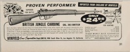 1958 Print Ad British Jungle Cal. 303 Carbines Bolt Action Winfield Los Angeles - £6.06 GBP
