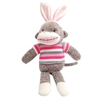 Dan Dee Sock Monkey Plush Stuffed Animal Toy Bunny Rabbit Ears Pink 2016... - £9.30 GBP