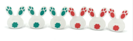 Bakery Crafts Plastic Cupcake Rings New Lot of 6 Bunny Backs Pink &amp; Gree... - $6.99