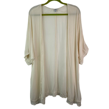 Sonoma Open Front Short Sleeve Sheer Kimono Gauzy Cardigan Top Size 0X Cream - £5.98 GBP