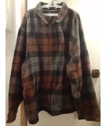 Vintage J.CREW Jacket Mens 2XL Brown Gray Plaid Oarsman Wool Flannel Coa... - $108.89