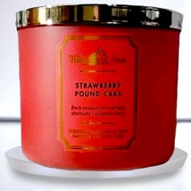 Bath &amp; Body Works Strawberry Pound Cake 3 Wick Jar Candle US SELLER - $26.73