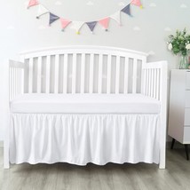 Crib Bed Skirt 4 Sides Pleated Dust Ruffle For Baby Boys Girls Elastic Adjustabl - £27.26 GBP
