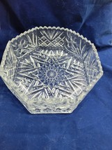 Irena 24% Lead Oxide Cut Crystal Large Heavy Octagonal Fruit Bowl Made I... - $31.64 CAD