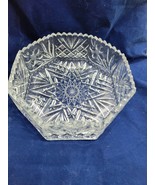Irena 24% Lead Oxide Cut Crystal Large Heavy Octagonal Fruit Bowl Made I... - $31.64 CAD