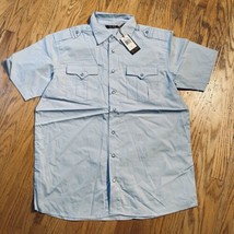 Sky Blue Button Up Short Sleeve Mens Sz L NWT Vintage PJ Mark Shirt Y2K - £14.12 GBP