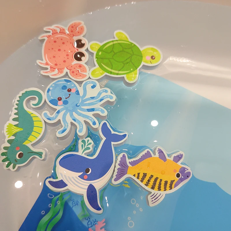 Baby Bathtub Bathroom Toys Ocea Animals Puzzle Toy EVA Paste Education L... - $8.57+